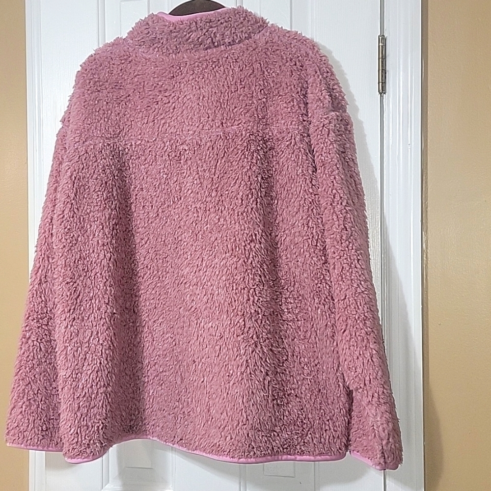 Earth YOGA Sherpa pullover for Susan Komen, mauve heather, NWT, XXL, super soft! - Picture 3 of 8
